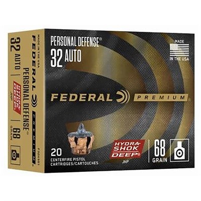 eral P32HSD1 Personal Defense Hydra-Shok Jacketed Hollow Point 68 Grain .32 ACP Ammo