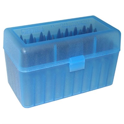 FLIP TOP RIFLE AMMO BOX 223-RUGER 6X47 50 ROUND BLUE-img-1